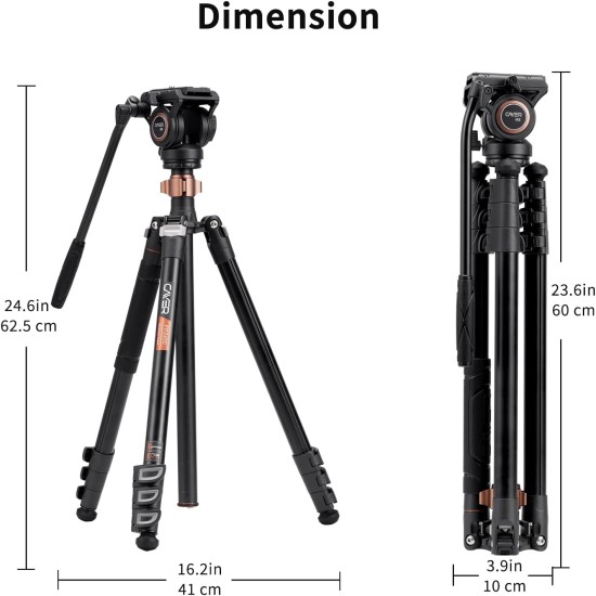 Cayer FP1450 Fluid Head Tripod, 75 inches Aluminium Video Tripod Cayer FP1450 Fluid Head Tripod, 75 inches Aluminium Video Tripod
